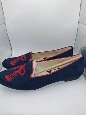 Brand new in box (NIB)! Beautiful Adrienne Vittadini navy blue velvet loafers